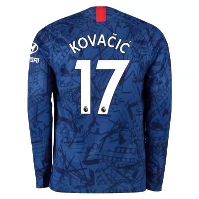 Kinder Fußball Mateo Kovacic 17 Heimtrikot Königsblau Langarmtrikot 2019/20 Hemd
