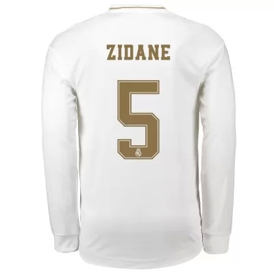 Kinder Fußball Zinedine Zidane 5 Heimtrikot Weiß Langarmtrikot 2019/20 Hemd