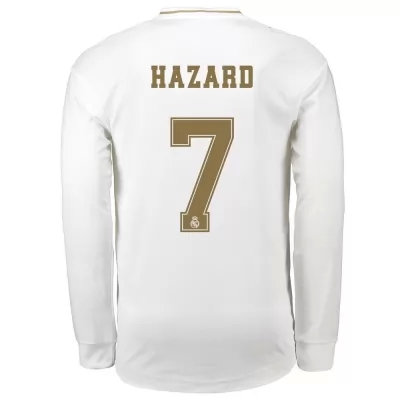 Kinder Fußball Eden Hazard 7 Heimtrikot Weiß Langarmtrikot 2019/20 Hemd