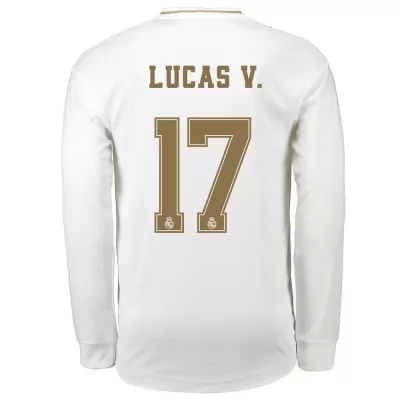 Kinder Fußball Lucas Vazquez 17 Heimtrikot Weiß Langarmtrikot 2019/20 Hemd