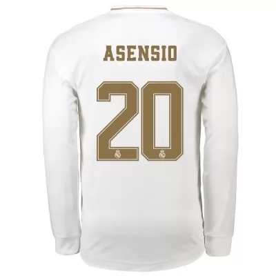Kinder Fußball Marco Asensio 20 Heimtrikot Weiß Langarmtrikot 2019/20 Hemd