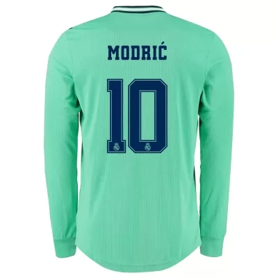 Kinder Fußball Luka Modric 10 Ausweichtrikot Grün Langarmtrikot 2019/20 Hemd