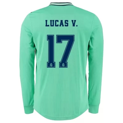Kinder Fußball Lucas Vazquez 17 Ausweichtrikot Grün Langarmtrikot 2019/20 Hemd