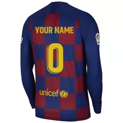 Kinder Fußball Dein Name 0 Heimtrikot Blau Rot Langarmtrikot 2019/20 Hemd