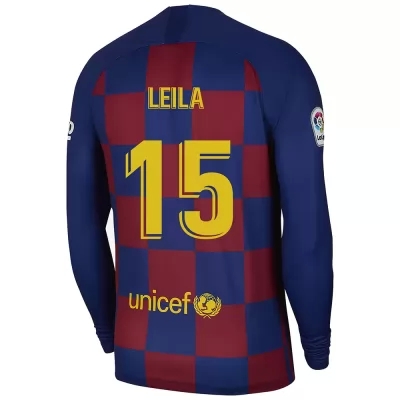 Kinder Fußball Leila Ouahabi 15 Heimtrikot Blau Rot Langarmtrikot 2019/20 Hemd