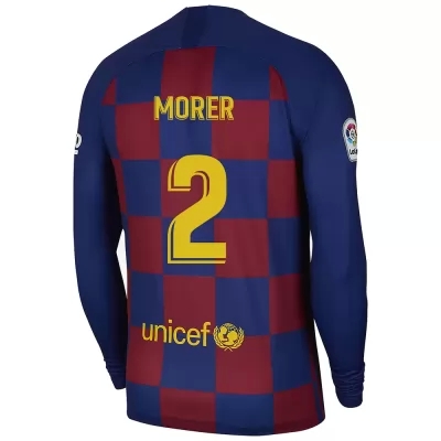 Kinder Fußball Dani Morer 2 Heimtrikot Blau Rot Langarmtrikot 2019/20 Hemd