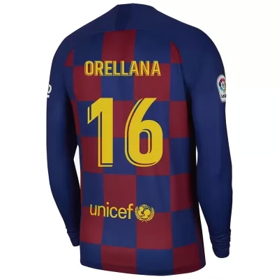 Kinder Fußball Jandro Orellana 16 Heimtrikot Blau Rot Langarmtrikot 2019/20 Hemd