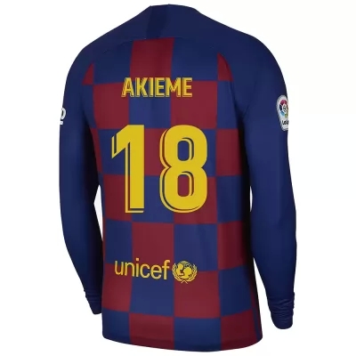 Kinder Fußball Sergio Akieme 18 Heimtrikot Blau Rot Langarmtrikot 2019/20 Hemd
