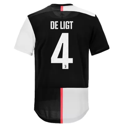 Kinder Fußball Matthijs De Ligt 4 Heimtrikot Weiß Schwarz Trikot 2019/20 Hemd