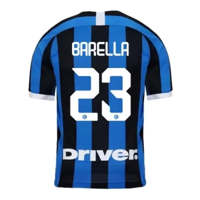 Kinder Fußball Nicolo Barella 23 Heimtrikot Blau Schwarz Trikot 2019/20 Hemd