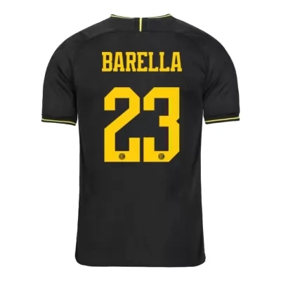 Kinder Fußball Nicolo Barella 23 Ausweichtrikot Schwarz Trikot 2019/20 Hemd