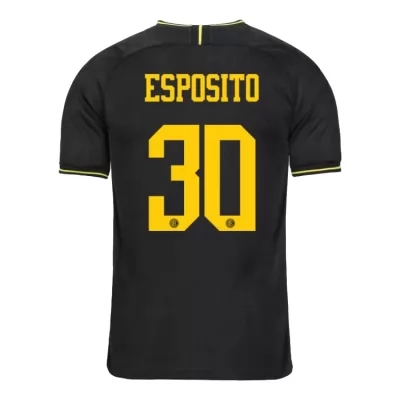Kinder Fußball Sebastiano Esposito 30 Ausweichtrikot Schwarz Trikot 2019/20 Hemd