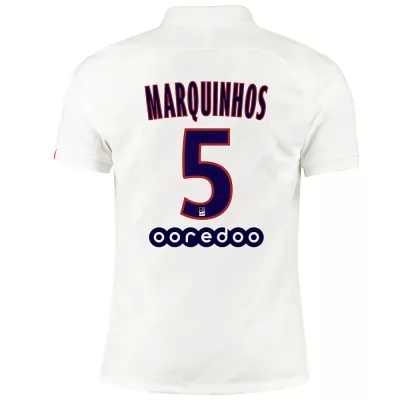 Kinder Fußball Marquinhos 5 Ausweichtrikot Weiß Trikot 2019/20 Hemd