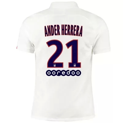 Kinder Fußball Ander Herrera 21 Ausweichtrikot Weiß Trikot 2019/20 Hemd