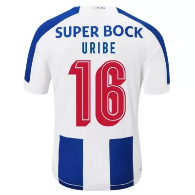 Kinder Fußball Mateus Uribe 16 Heimtrikot Weiß Blau Trikot 2019/20 Hemd
