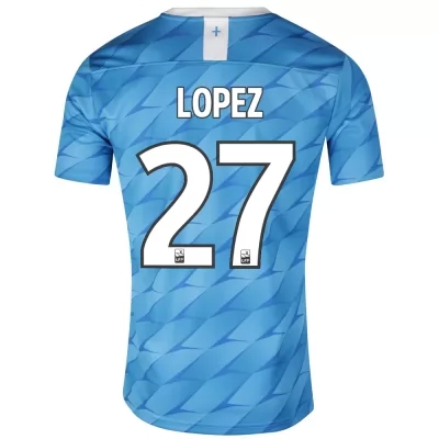 Kinder Fußball Maxime Lopez 27 Auswärtstrikot Blau Trikot 2019/20 Hemd