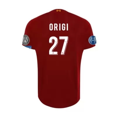 Kinder Fußball Divock Origi 27 Heimtrikot Rot Trikot 2019/20 Hemd