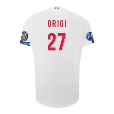 Kinder Fußball Divock Origi 27 Auswärtstrikot Weiß Trikot 2019/20 Hemd