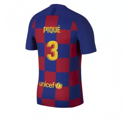 Kinder Fußball Gerard Pique 3 Heimtrikot Blau Rot Trikot 2019/20 Hemd