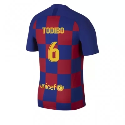 Kinder Fußball Jean-Clair Todibo 6 Heimtrikot Blau Rot Trikot 2019/20 Hemd