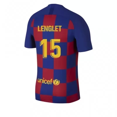 Kinder Fußball Clement Lenglet 15 Heimtrikot Blau Rot Trikot 2019/20 Hemd