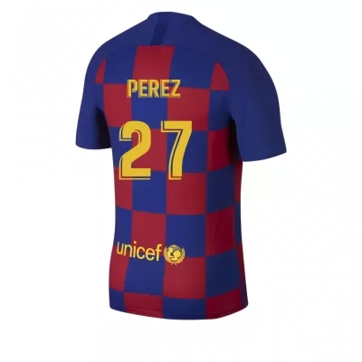 Kinder Fußball Carles Perez 27 Heimtrikot Blau Rot Trikot 2019/20 Hemd