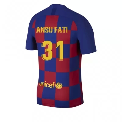 Kinder Fußball Ansu Fati 31 Heimtrikot Blau Rot Trikot 2019/20 Hemd