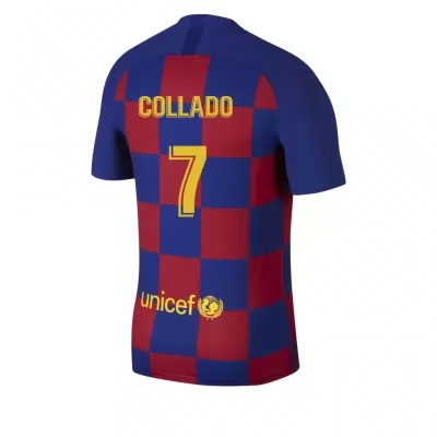 Kinder Fußball Alex Collado 7 Heimtrikot Blau Rot Trikot 2019/20 Hemd