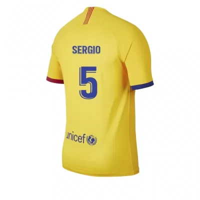 Kinder Fußball Sergio Busquets 5 Auswärtstrikot Gelb Trikot 2019/20 Hemd
