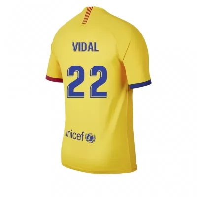 Kinder Fußball Arturo Vidal 22 Auswärtstrikot Gelb Trikot 2019/20 Hemd