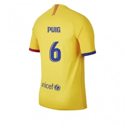 Kinder Fußball Riqui Puig 6 Auswärtstrikot Gelb Trikot 2019/20 Hemd