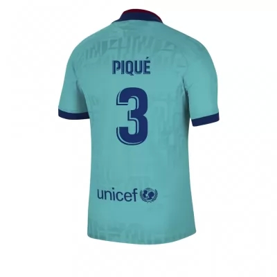Kinder Fußball Gerard Pique 3 Ausweichtrikot Blau Trikot 2019/20 Hemd