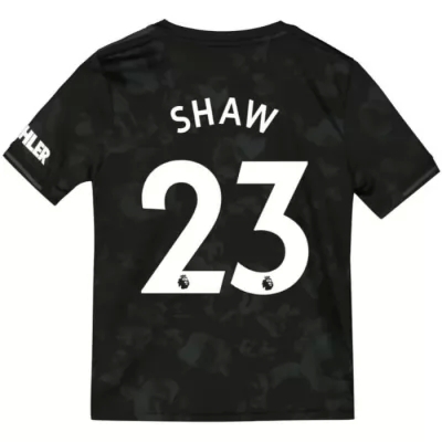 Kinder Fußball Luke Shaw 23 Ausweichtrikot Schwarz Trikot 2019/20 Hemd