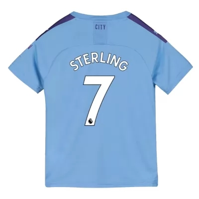 Kinder Fußball Raheem Sterling 7 Heimtrikot Blau Trikot 2019/20 Hemd