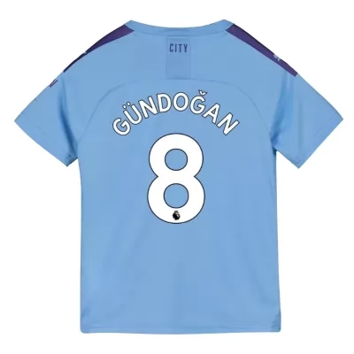 Kinder Fußball Ilkay Gundogan 8 Heimtrikot Blau Trikot 2019/20 Hemd