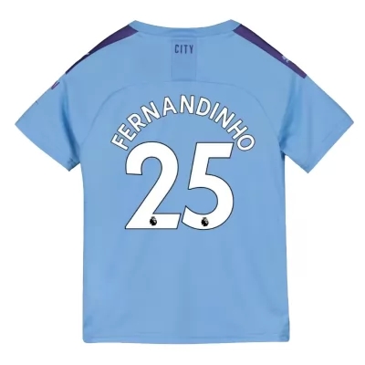 Kinder Fußball Fernandinho 25 Heimtrikot Blau Trikot 2019/20 Hemd