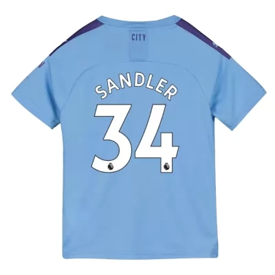 Kinder Fußball Philippe Sandler 34 Heimtrikot Blau Trikot 2019/20 Hemd