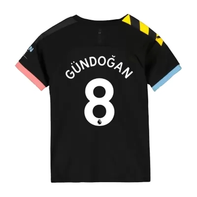Kinder Fußball Ilkay Gundogan 8 Auswärtstrikot Schwarz Trikot 2019/20 Hemd