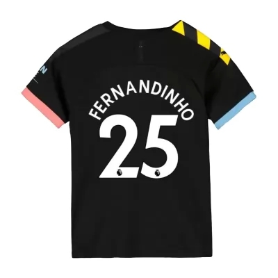 Kinder Fußball Fernandinho 25 Auswärtstrikot Schwarz Trikot 2019/20 Hemd