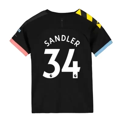 Kinder Fußball Philippe Sandler 34 Auswärtstrikot Schwarz Trikot 2019/20 Hemd