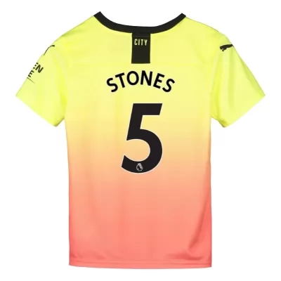 Kinder Fußball John Stones 5 Ausweichtrikot Gelb Orange Trikot 2019/20 Hemd