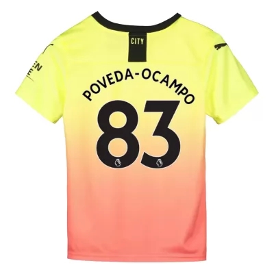 Kinder Fußball Ian Poveda 83 Ausweichtrikot Gelb Orange Trikot 2019/20 Hemd