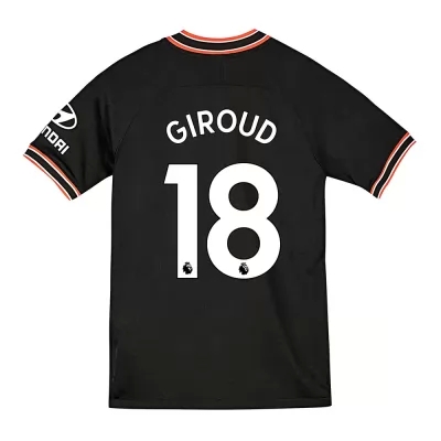 Kinder Fußball Olivier Giroud 18 Ausweichtrikot Schwarz Trikot 2019/20 Hemd