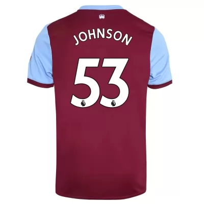 Kinder Fußball Ben Johnson 53 Heimtrikot Rotwein Trikot 2019/20 Hemd