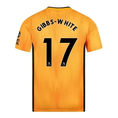 Kinder Fußball Morgan Gibbs-white 17 Heimtrikot Gelb Trikot 2019/20 Hemd