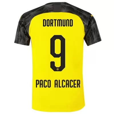 Kinder Fußball Paco Alcacer 9 Memento Gelb Schwarz Trikot 2019/20 Hemd