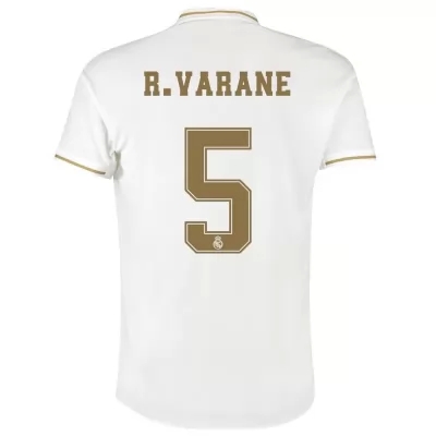 Kinder Fußball Raphael Varane 5 Heimtrikot Weiß Trikot 2019/20 Hemd