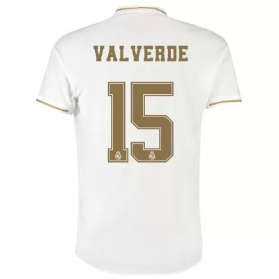 Kinder Fußball Federico Valverde 15 Heimtrikot Weiß Trikot 2019/20 Hemd