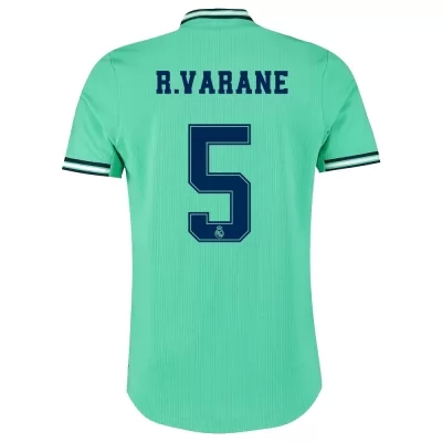Kinder Fußball Raphael Varane 5 Ausweichtrikot Grün Trikot 2019/20 Hemd