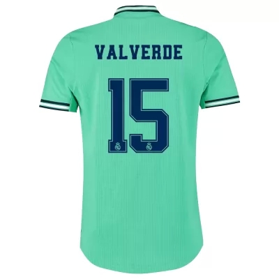 Kinder Fußball Federico Valverde 15 Ausweichtrikot Grün Trikot 2019/20 Hemd